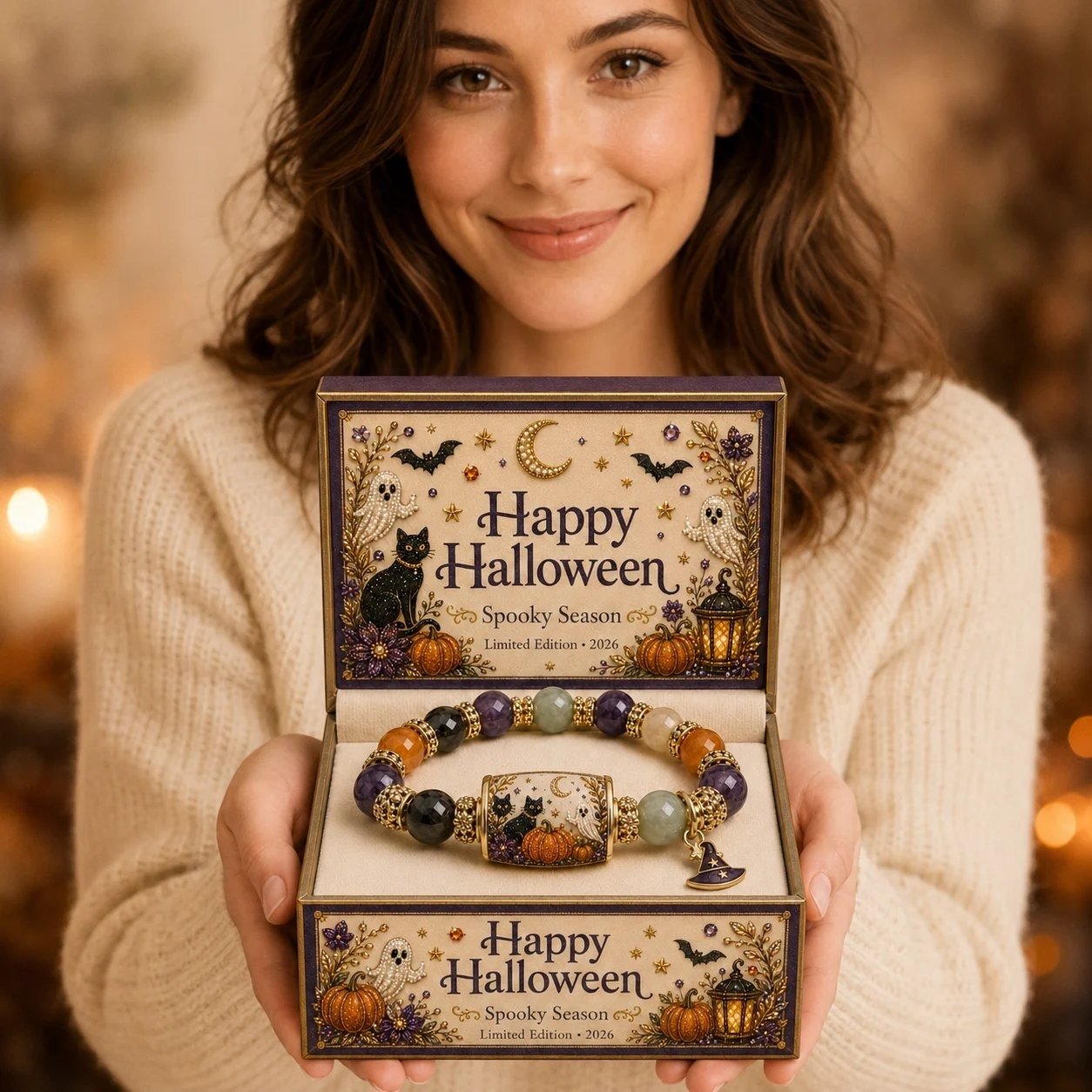 🎃 Limited Edition Halloween Beaded Bracelet Set | Spooky Cute Gift Jewelry