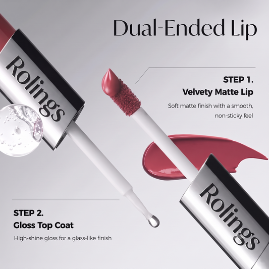 2-In-1 Lip Tint - Velvet Matte + Glossy Shine For Korean Glass Lip Looks