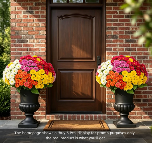 💥Last Day 85% OFF🌼- Artificial Outdoor Sunset Mums Flowers - UV resistant, Waterproof, Windproof