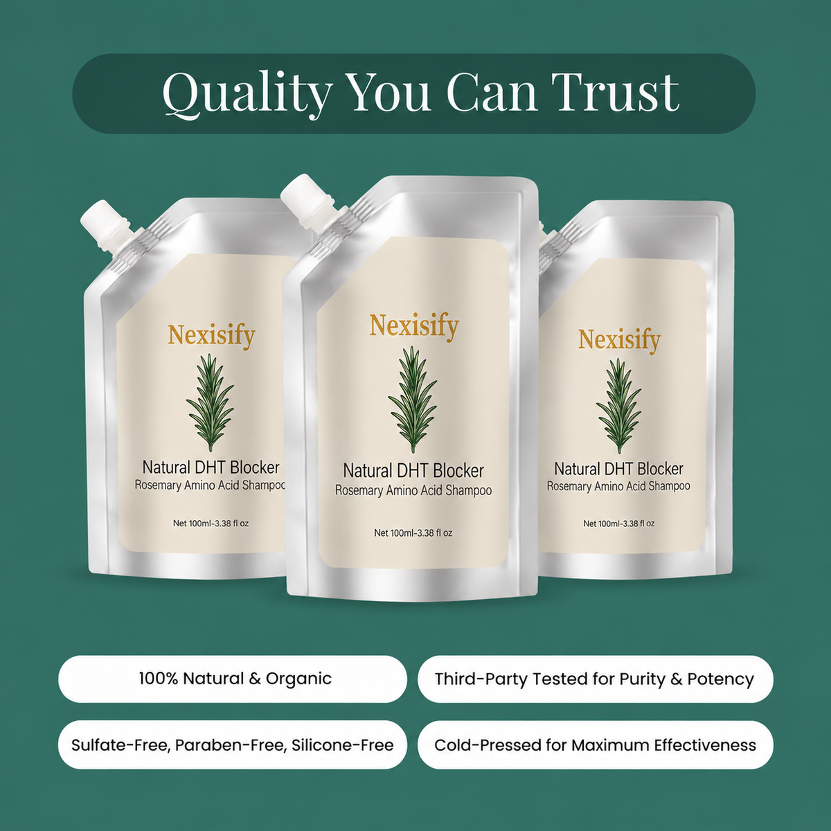 Nexisify Rosemary Amino Acid Shampoo– Repair, Nourish & Strengthen – Reduces Hair Fall