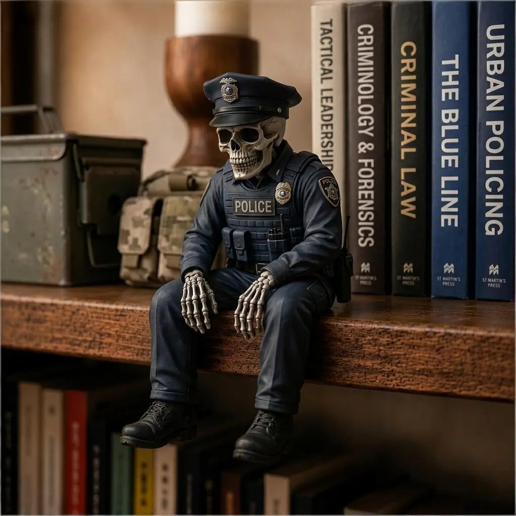 Gothic Career Skeleton Shelf Sitter – Funny Desk & Shelf Decor