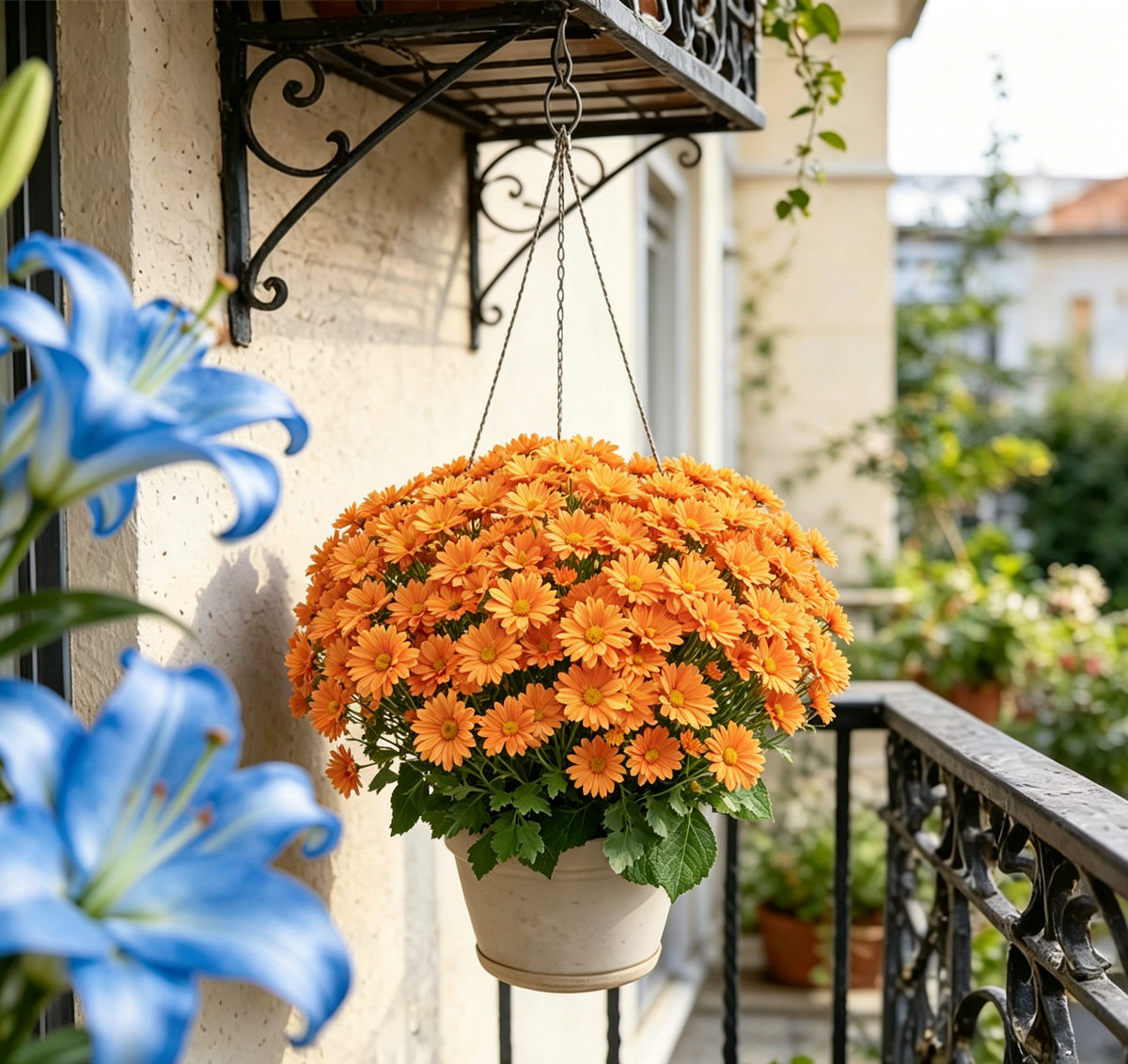 💥Last Day 85% OFF🌼- Artificial Outdoor Sunset Mums Flowers - UV resistant, Waterproof, Windproof