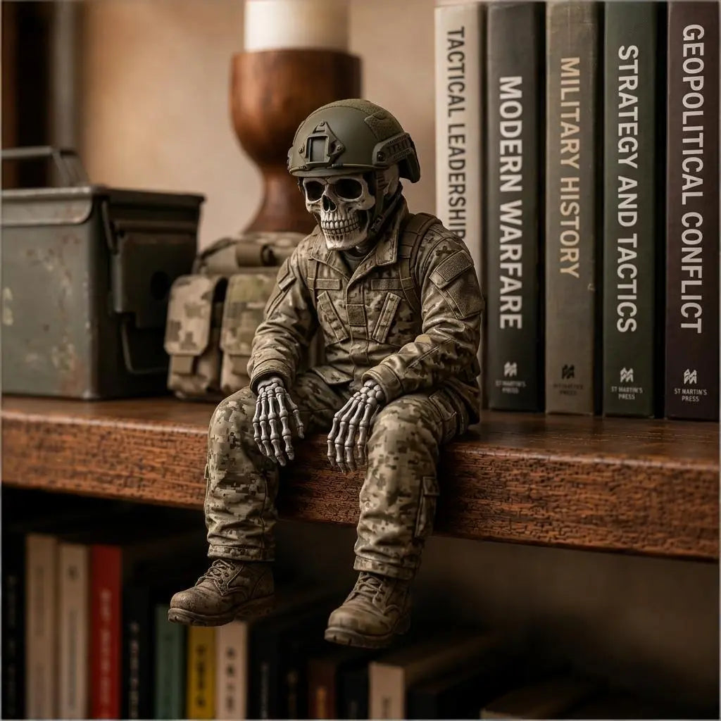 Gothic Career Skeleton Shelf Sitter – Funny Desk & Shelf Decor
