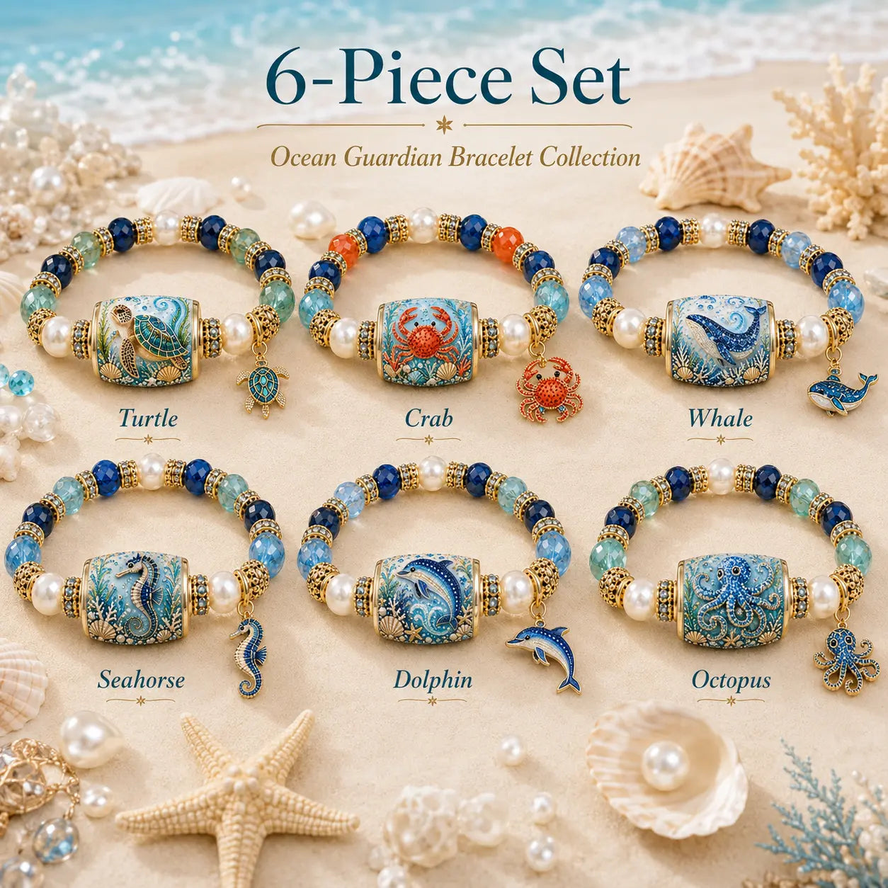 🌊 Limited Edition Ocean Guardian Bracelet Set | Coastal Gift Jewelry