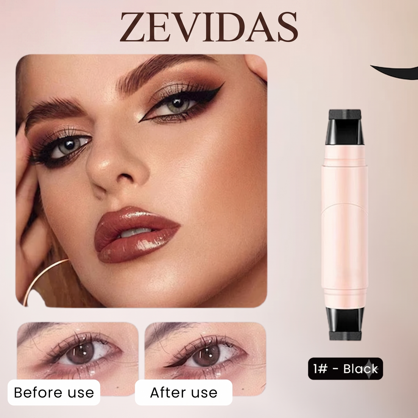 Rolings™ 2-in-1 Winged Eyeliner Stamp & Liquid Pen – Easy Symmetrical Cat Eye in Seconds