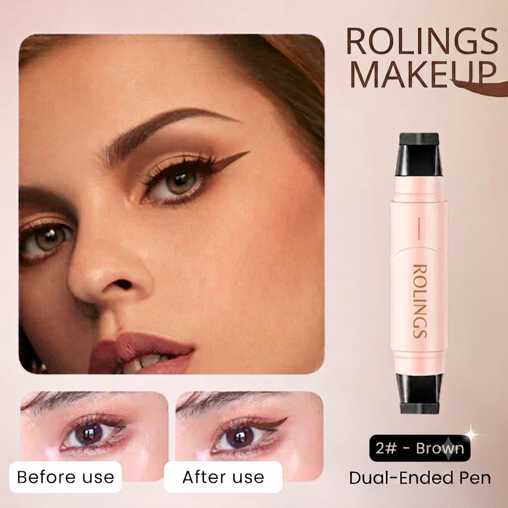Rolings™ 2-in-1 Winged Eyeliner Stamp & Liquid Pen – Easy Symmetrical Cat Eye in Seconds